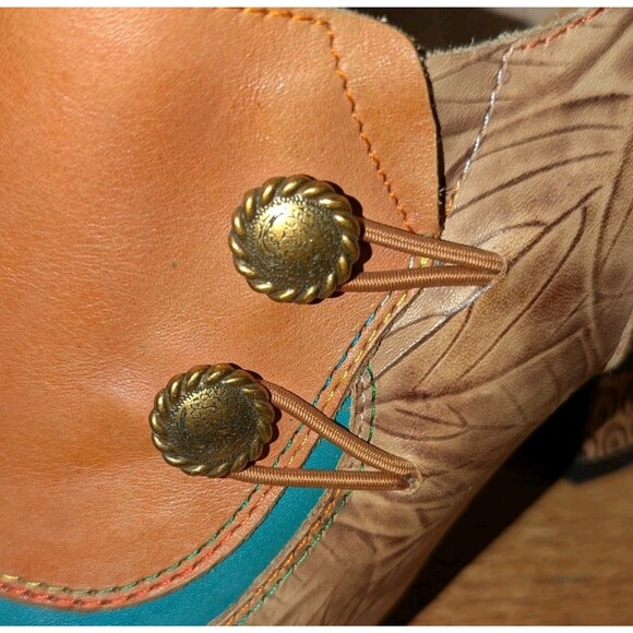 Handpainted Leather boho Oxford Pumps Size 39 L'Artiste by Spring Step Ophitia - Picture 10 of 14